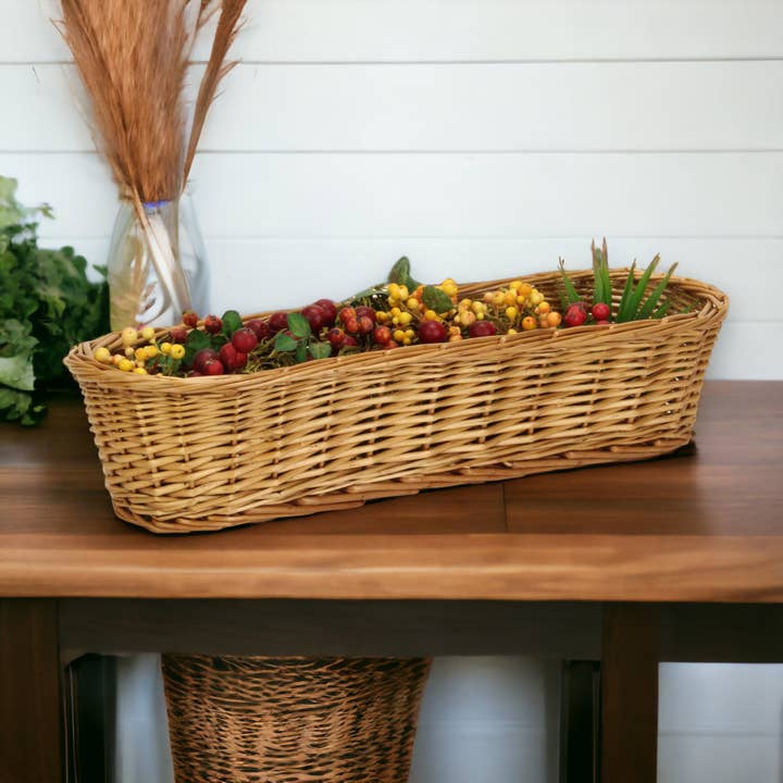 Cheungs Home Decor - Wholesale Food Gift Basket - Panarium Willow Bread Basket - Medium Brown