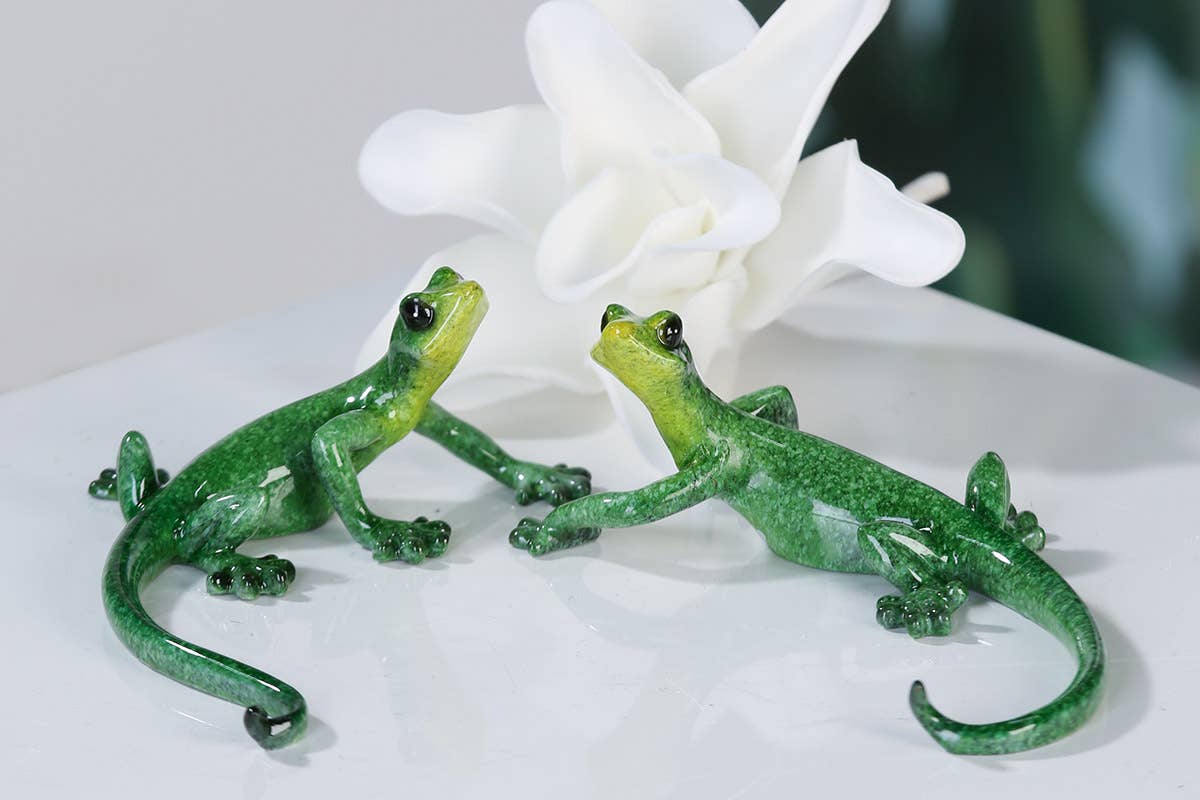 Gilde Handwerk Macrander GmbH & Co. KG – wholesale Decorative figurine – Gecko “Charly” poly, green VE 6 so0