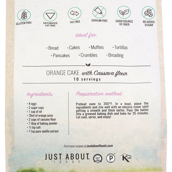 Everyday Supply Co - Wholesale Flour - JUST ABOUT FOODS FLOUR CASSAVA - Case of 41