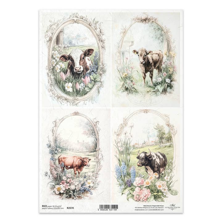 rice paper for decoupage R2570 - Cottage in the Country for wholesale by ITD Collection