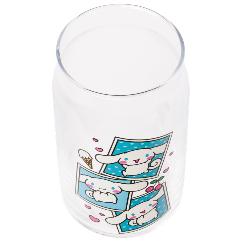 Silver Buffalo - Wholesale Drinking Glass/Cup - Cinnamoroll 16oz Glass Tumbler w Bamboo Lid *Ticketed*4