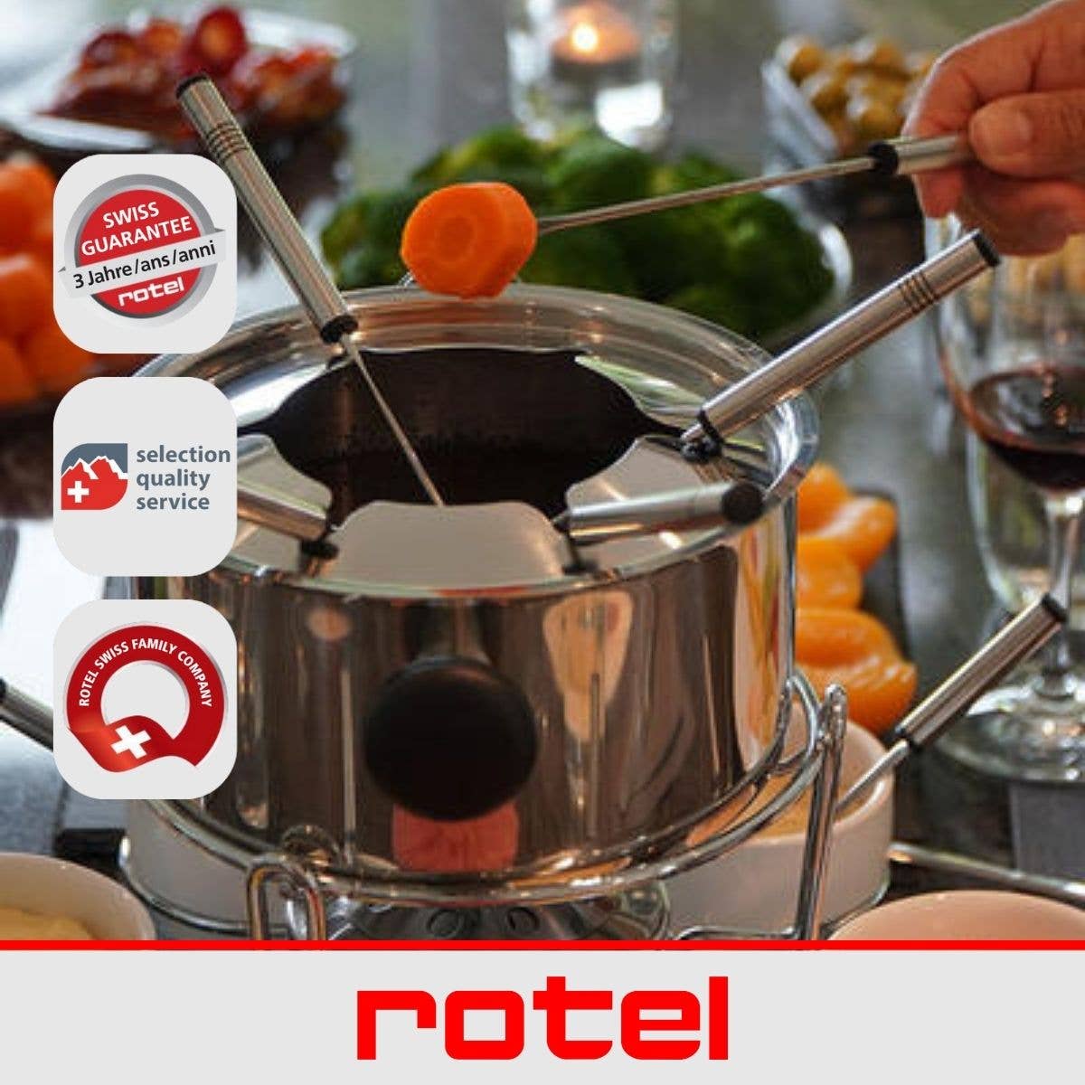 Zenker - Vente Appareils électroménagers - Ensemble à fondue bourguignonne pour 6 personnes, diamètre 17 cm Rotel Swiss Tradition4