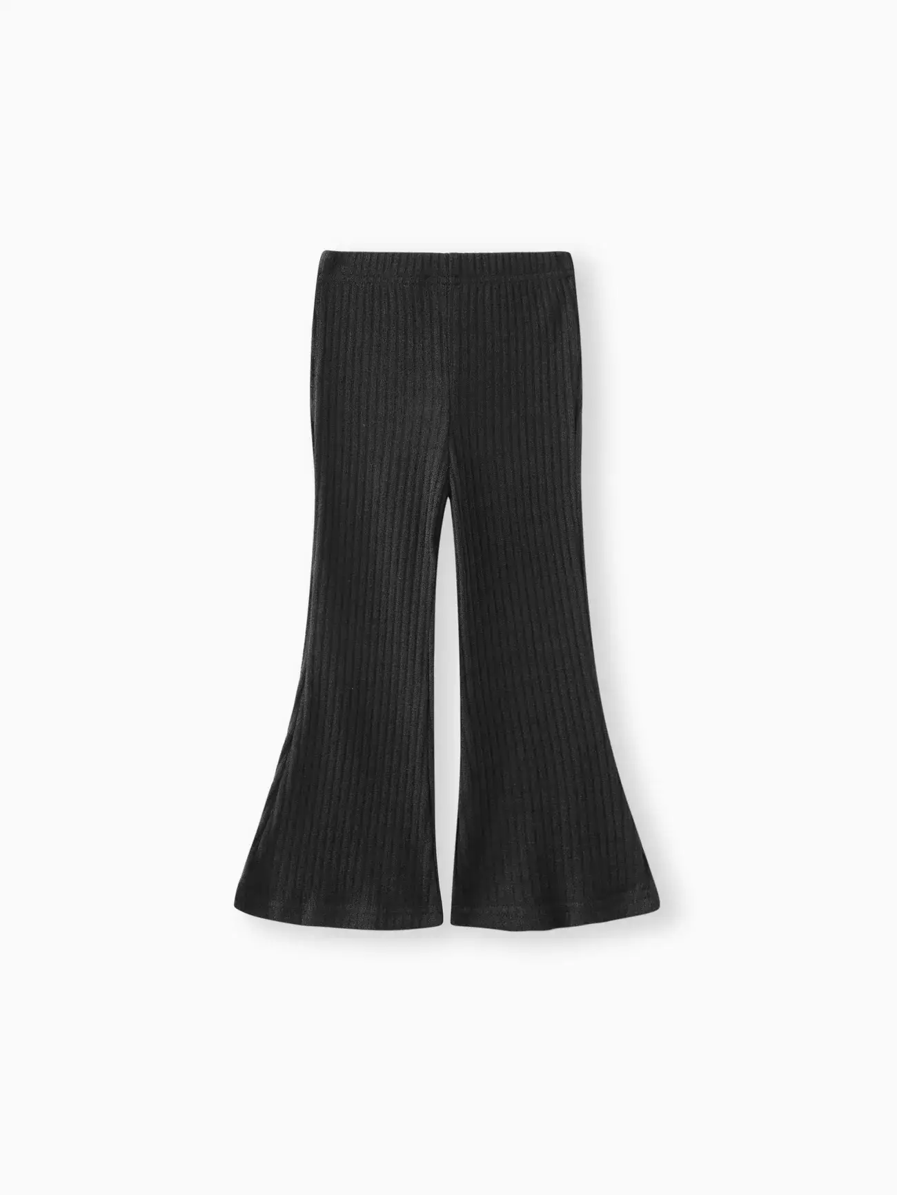 PatPat - Wholesale Pants - Kids - Toddler Girl Sweet Solid Color Ribbed Flared Pants0