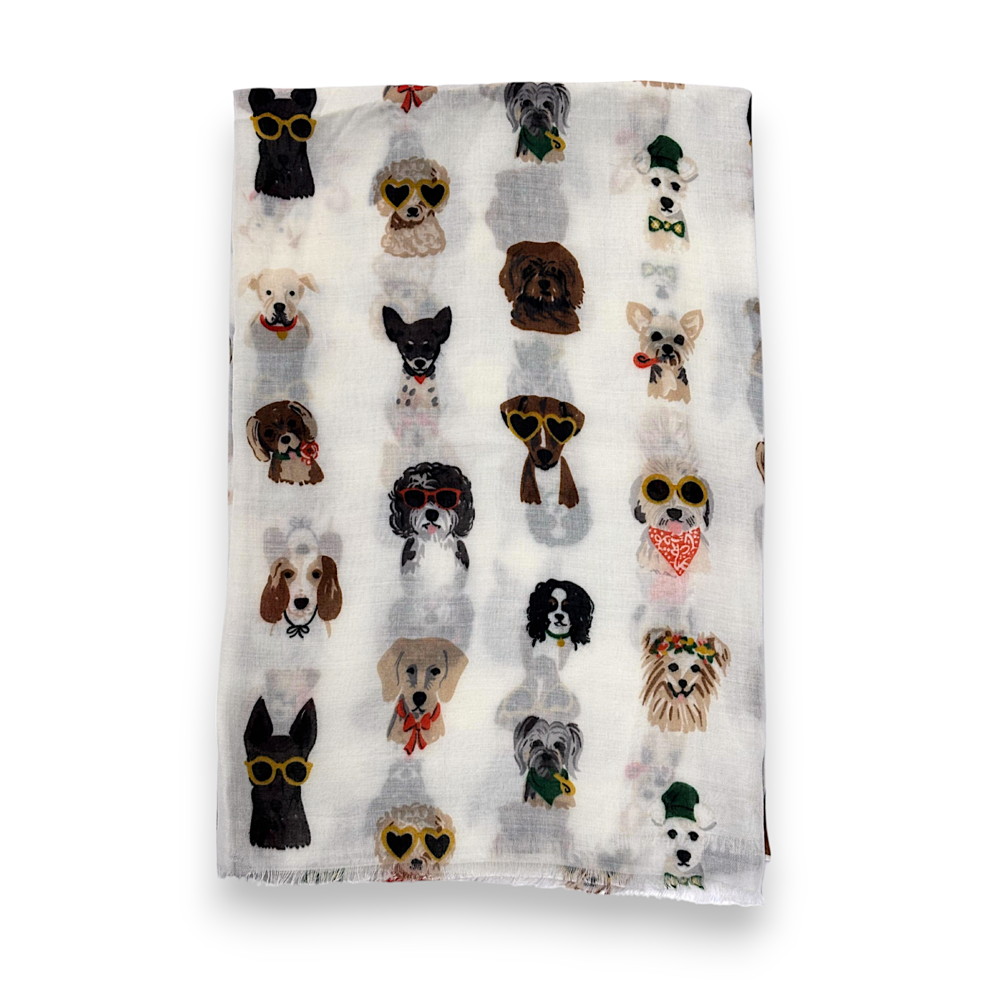 Lili Scarves (US Duty Free) - Vendita all'ingrosso Sciarpa - Donna - Sciarpa con stampa di cani estivi che indossano accessori15