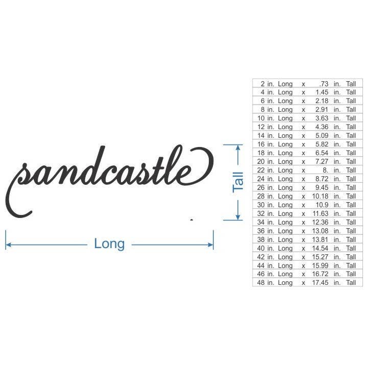 Jess and Jessica - Wholesale Wall Accent - Wall Decor Word Cutout "Sandcastle" - Cutout, Home Decor2