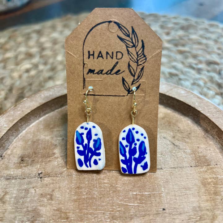 Floral azul y blanco 2 para venta al por mayor de Keely Siebenthal Art & Designs