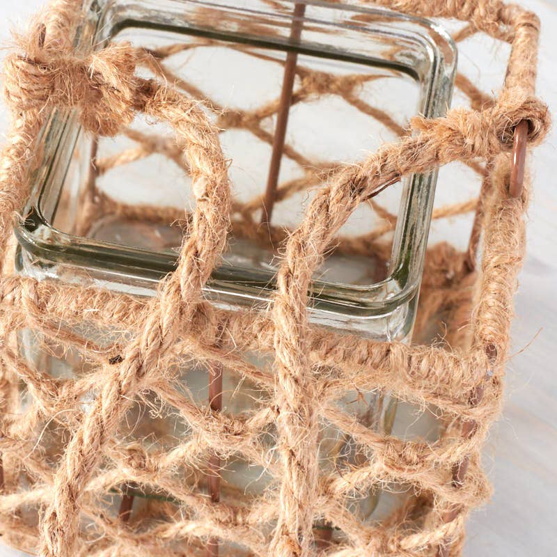 Factory Direct Craft - Wholesale Decorative Tabletop Object - Rustic Natural Jute Candle Holder1