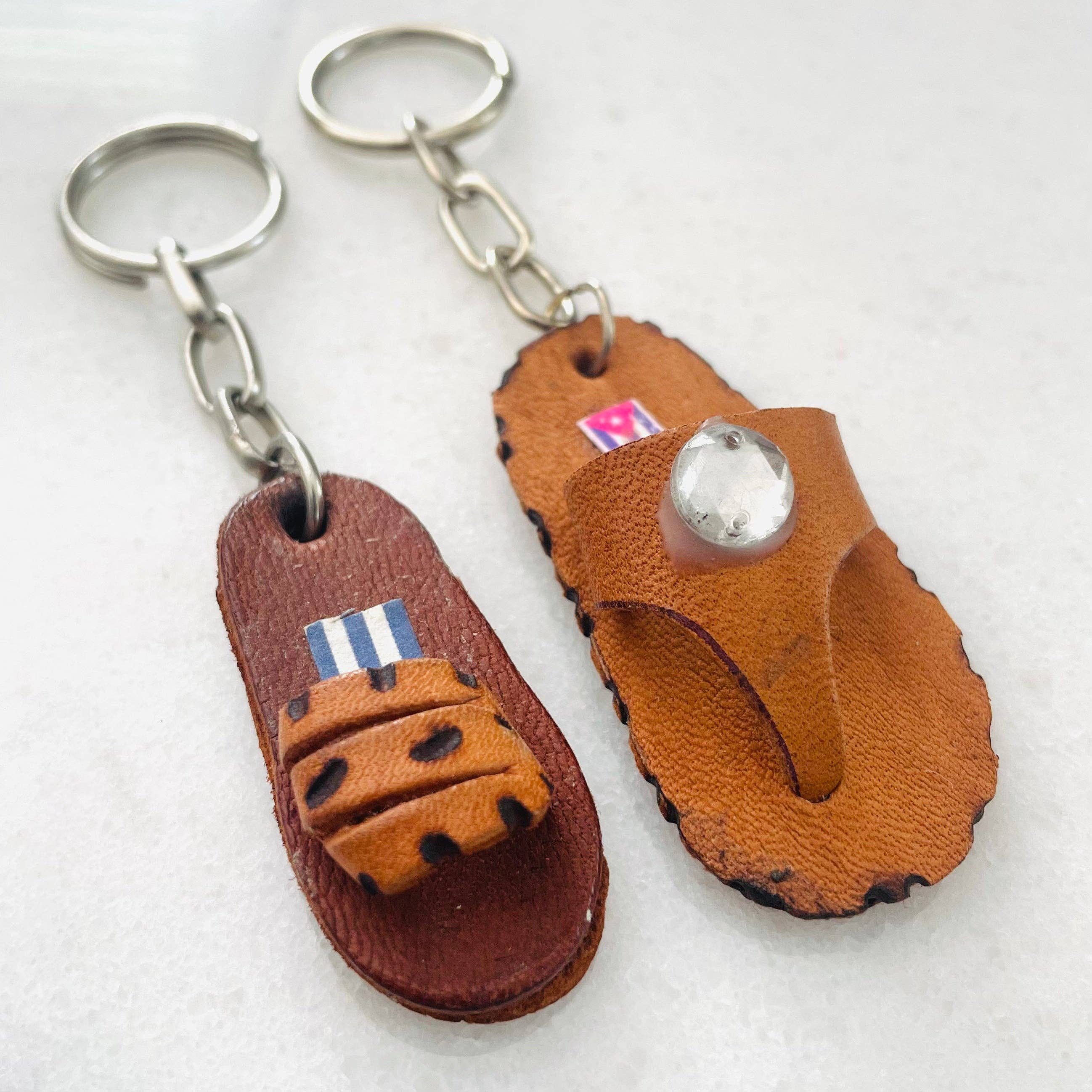 Beautifully Made Fair Trade - Wholesale Keychain - Unisex - Cuba | Leather Sandal Keychain0