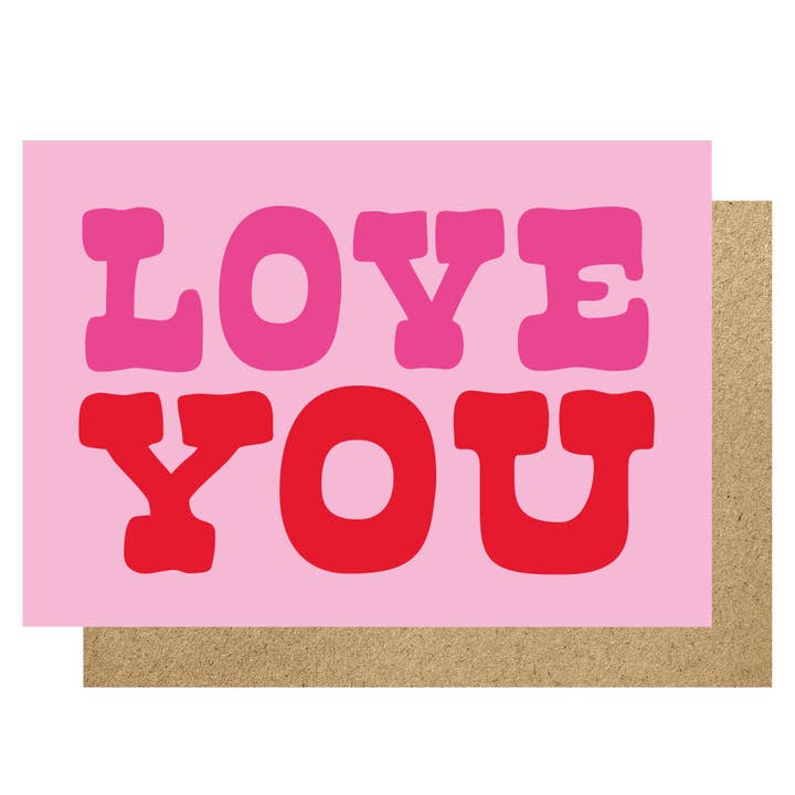 Love you card for wholesale by Lucky Ink