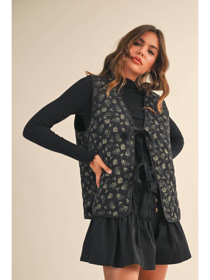 Klesis - Wholesale Outerwear Vest - Women's - IJ1566 FRONT TIE QUILTED VEST10