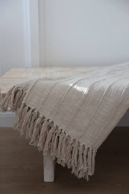 Ellenvale Trade - Wholesale Throw blanket - Large Cream Cotton Throw/Bedspread 150 x 220cm