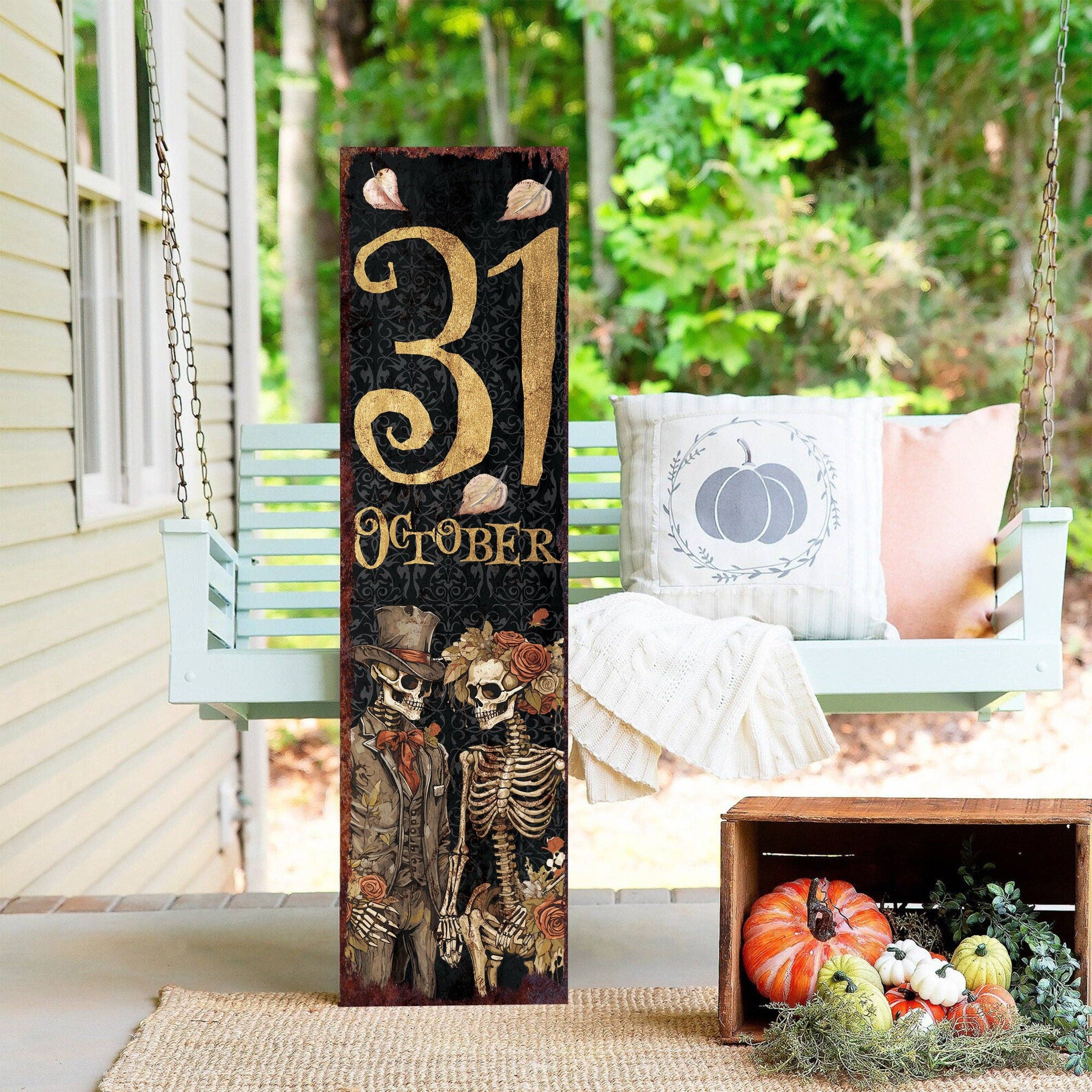 TX USA Corporation - Wholesale Sign - Rustic Farmhouse Halloween Porch Sign | Durable Outdoor October 31st Decor1