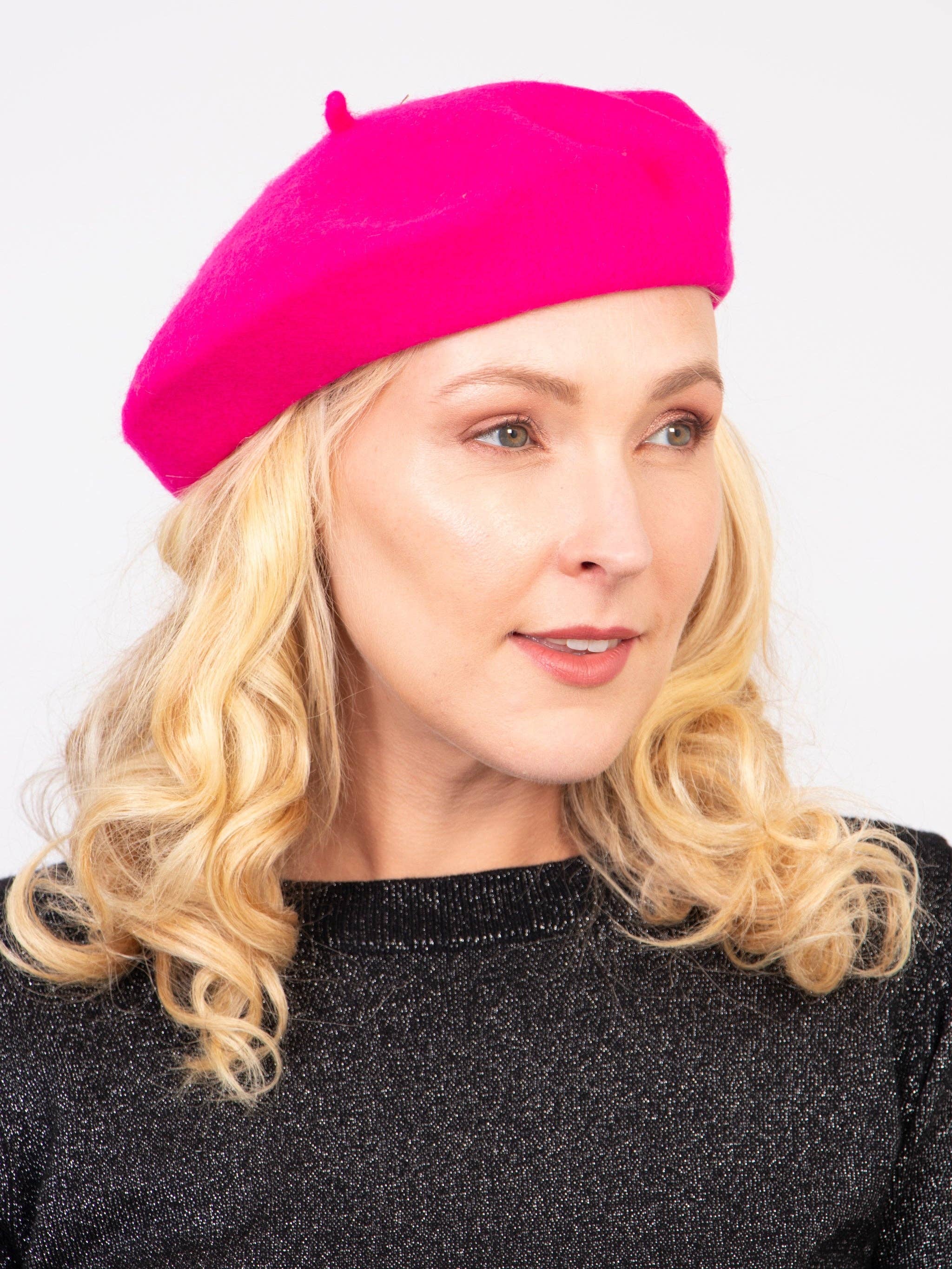 Sarta Accessories - Wholesale Beret - Women's - Amelie Classic Beret - Fuchsia0