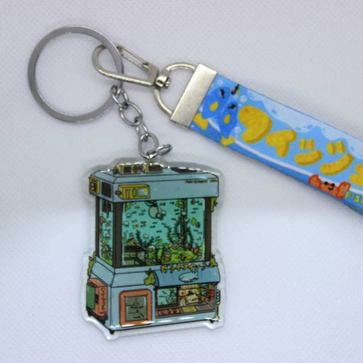 Llavero Claw Machine Aquarium con cordón para venta al por mayor de sushiboiiiyy