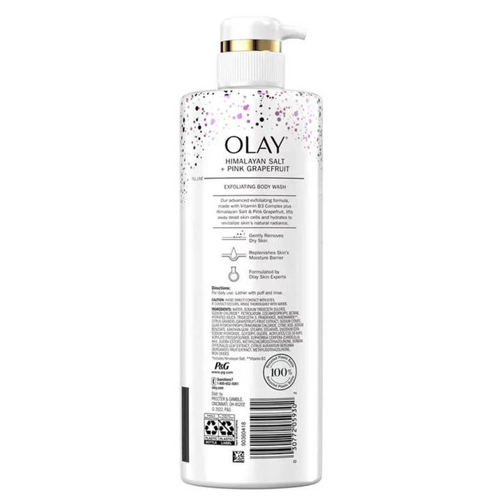 KT Supply - Vente Lotions corporelles/Gels douches - Gel douche exfoliant et revitalisant OLAY avec sel de l'Himalaya1