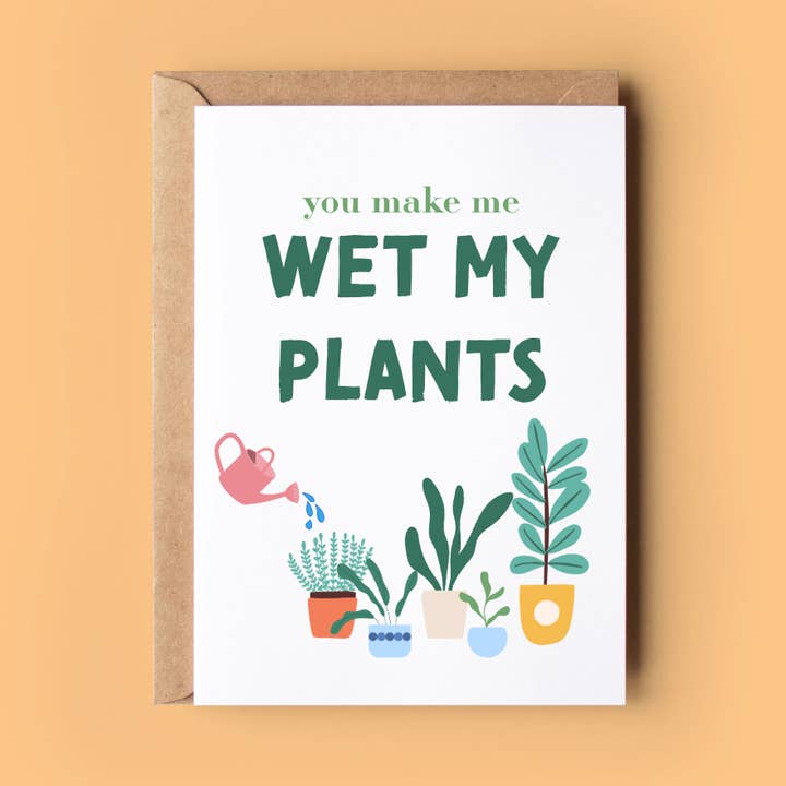 Wet my Plants for wholesale by Wonky Cards
