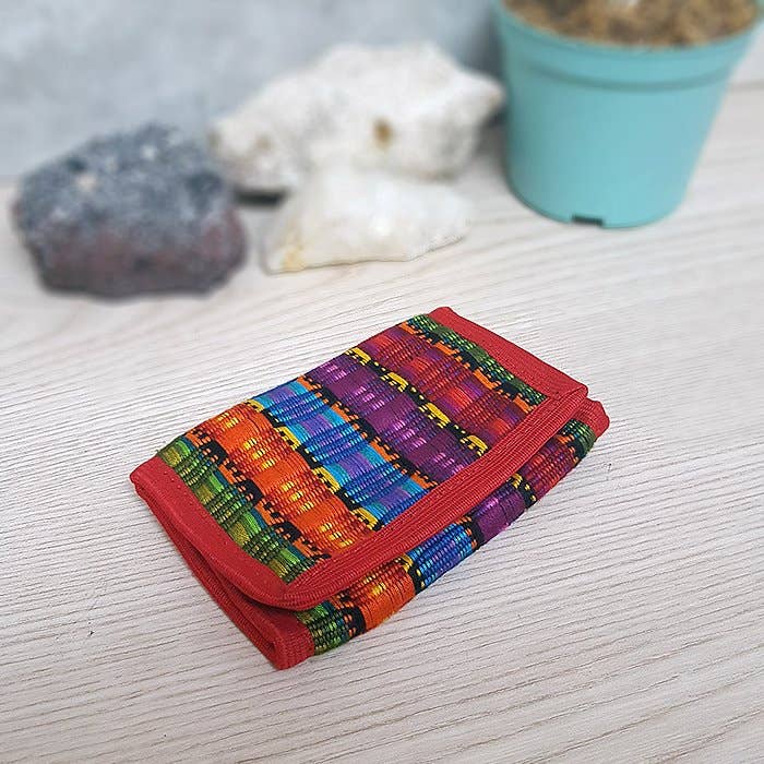 Pichincha - Wholesale Wallet - Women's - Woven Striped Guatemalan Velcro Trifold Wallet12
