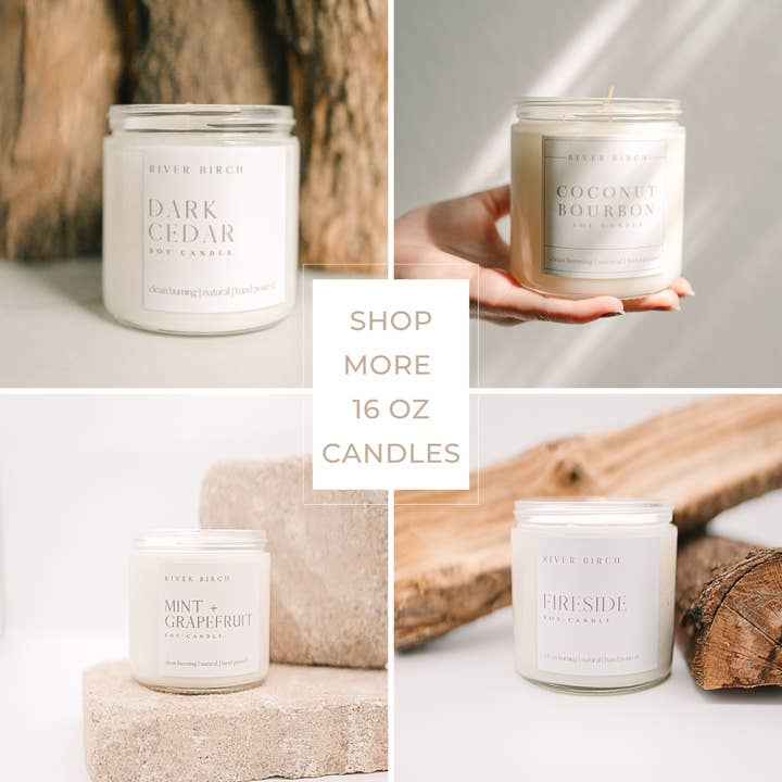 River Birch Candles – wholesale Jar/filled candle – 16oz Vanilla Peppermint - Clear Jar - Soy Candle