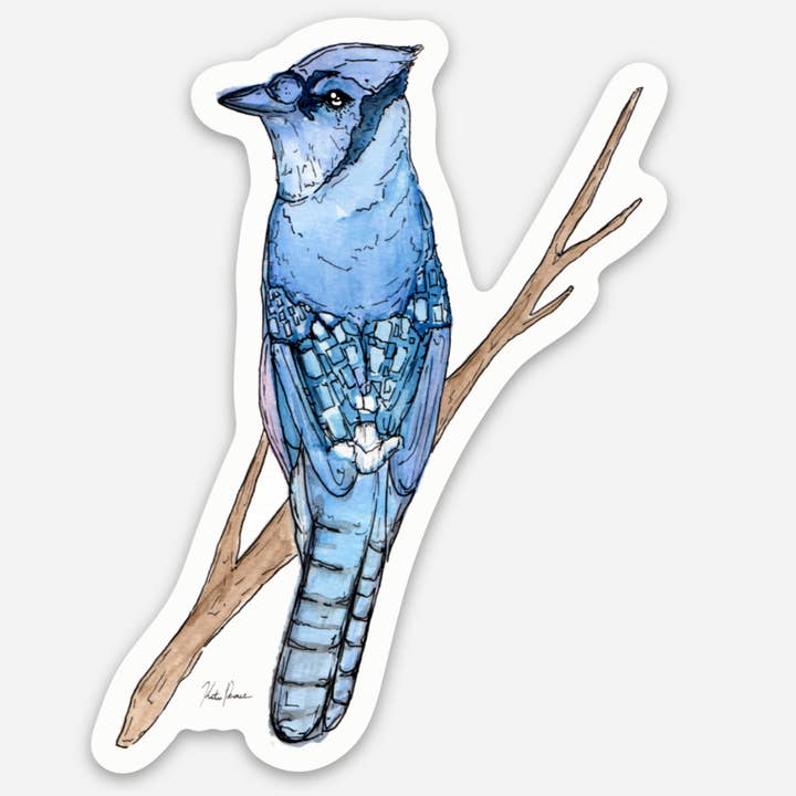 Blue Jay Sticker for wholesale by Heartwood Collective