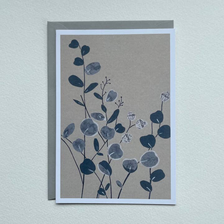 Klappkarte Eukalyptus für den Großhandel von Spitzenkunst