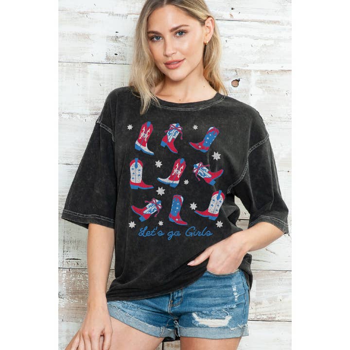 ANTHRAZIT Los geht's Mädels Boot- Oversize Mineral Wash T-Shirt für den Großhandel auf Faire1