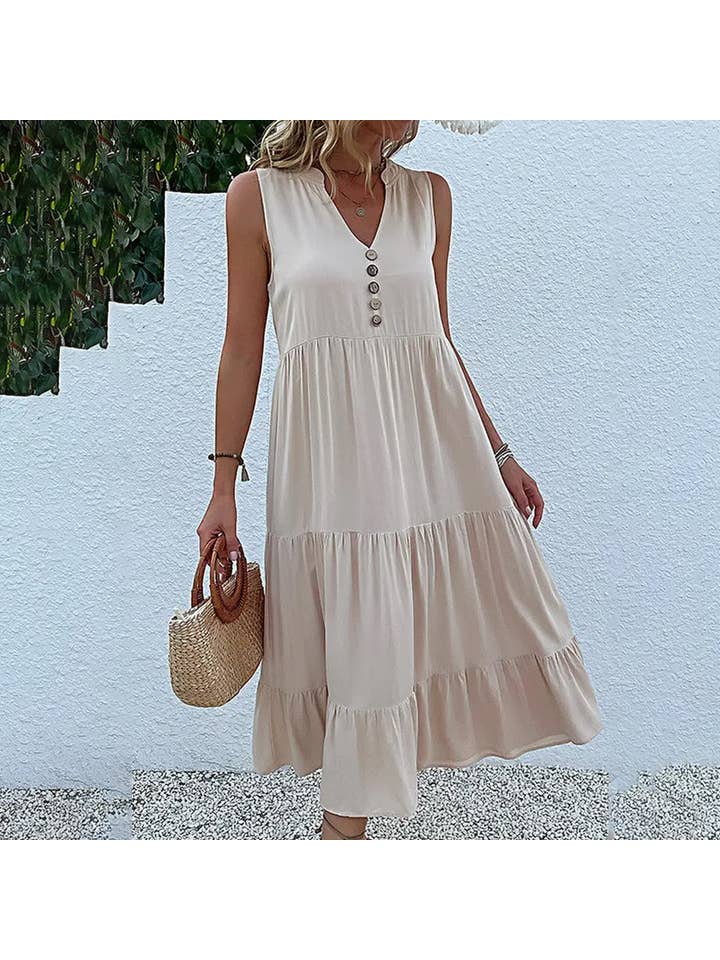 Lily Clothing - Vente Robe – femme - ROBE DÉCONTRACTÉE SANS MANCHES DE COULEUR UNIE _CWDSD2822