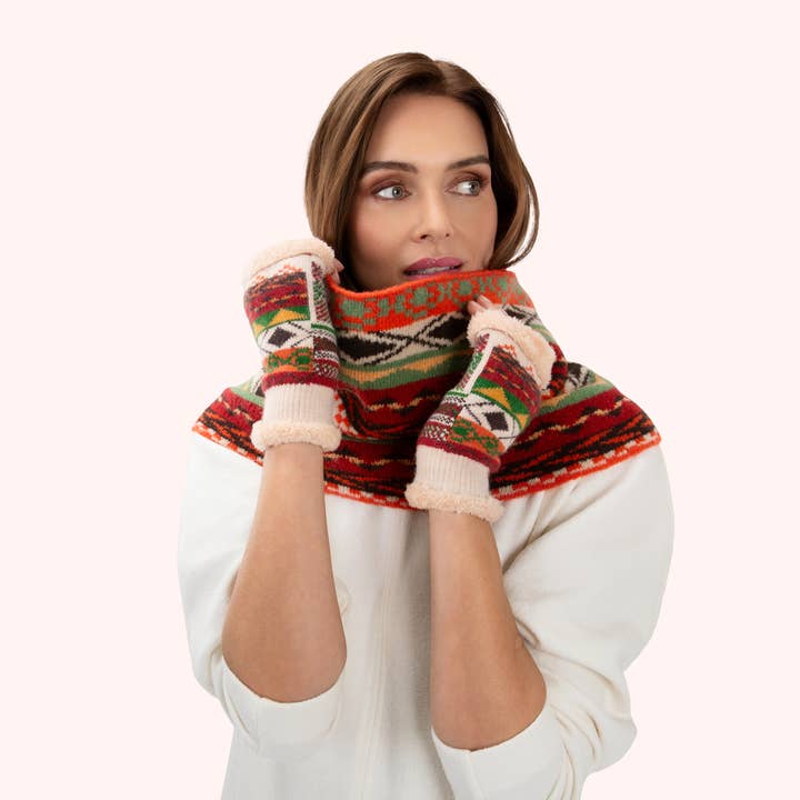 Snood Kayla Fair Isle - Rojizo para venta al por mayor de Powder Design - Europe