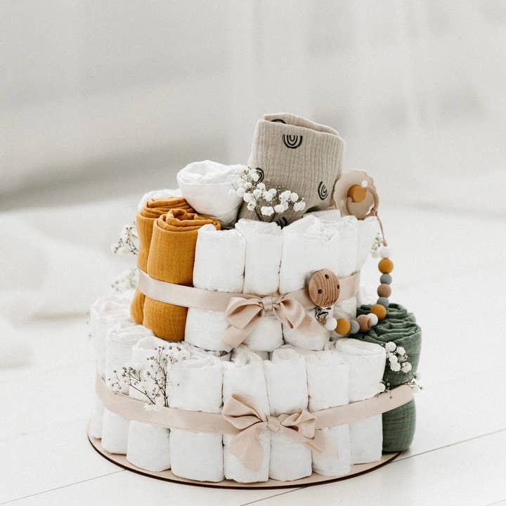 TISU - Wholesale New Mom Gift Box/Set - TISU diaper cake, Beige