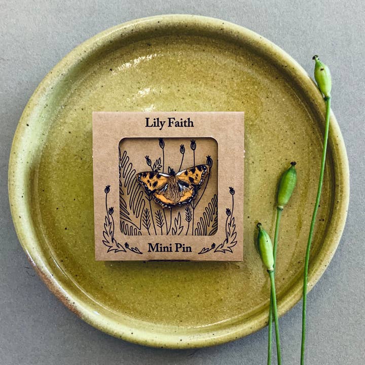 Tortoiseshell Butterfly Mini Pin Brooch for wholesale by Lily Faith