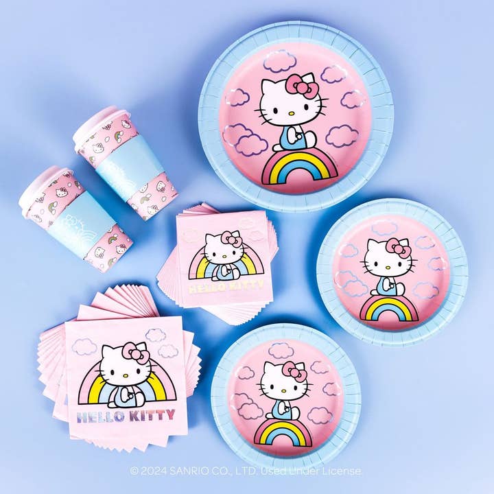 Studio Oh! - Wholesale Disposable Plate - Hello Kitty Rainbow Skies Luncheon Plates