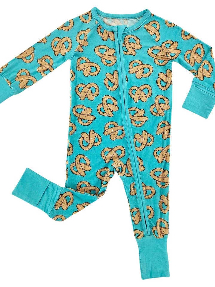 Little One Shop - Wholesale Sleepsuit - Baby - Pretzel Party Bamboo Sleeper