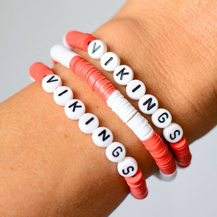 Two and Crew - Wholesale Beaded Bracelet - CUSTOM jewelry Sports TEAM letter personalized bracelet