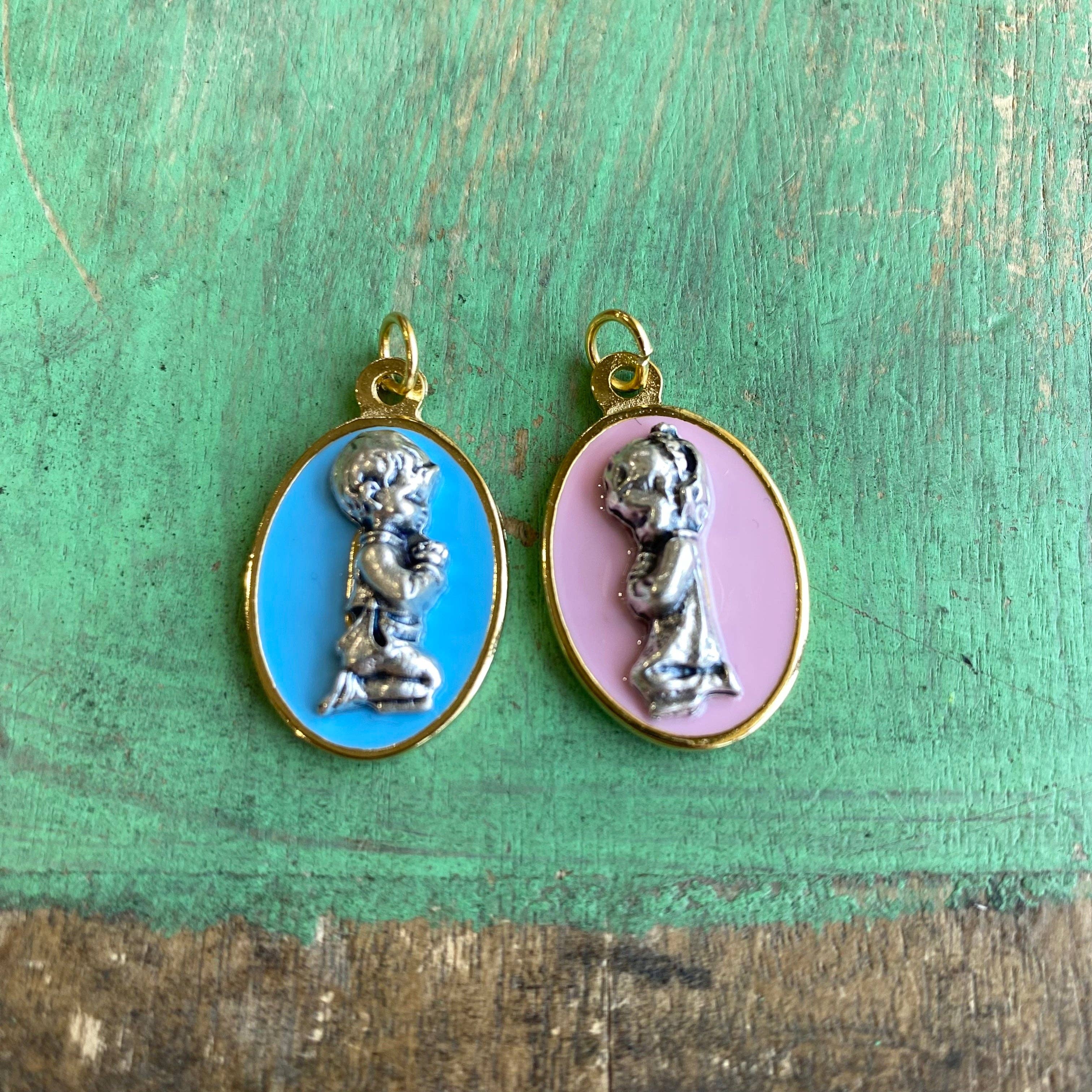 Love and Honor Jesus LLC - Wholesale Individuele bedel/hanger - Italiaanse ovale tweekleurige devotionele medailles22