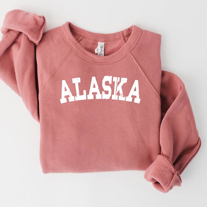 Alaska State BELLA& Canvas Crewneck Sweatshirt for wholesale by Sights Ink