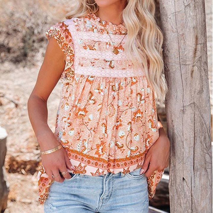 Everest Crochet Top - Peach and other Purchase Wholesale kaci. Free Returns & Net 60 Terms on Faire trending on Faire.