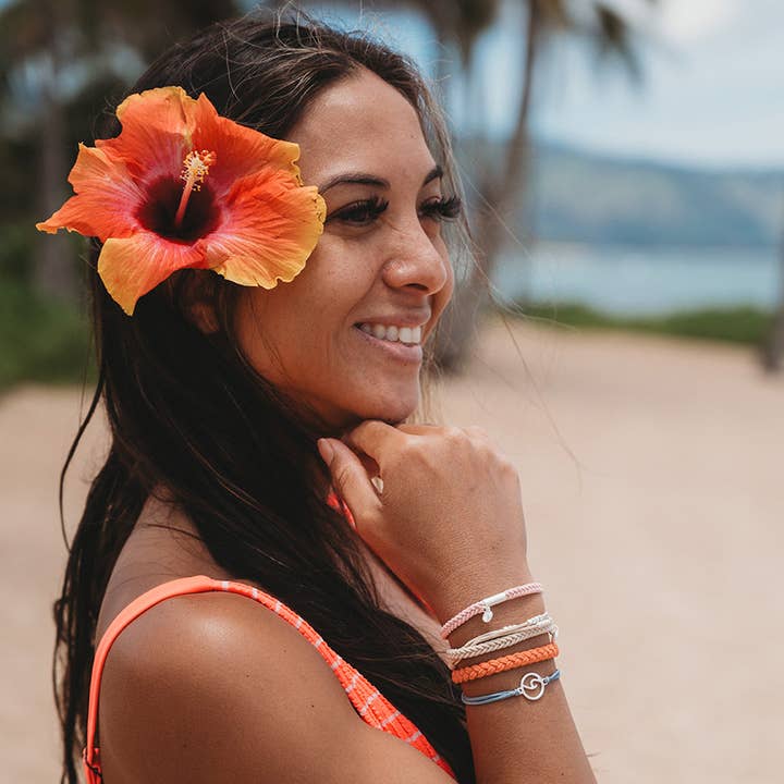 K'lani hair tie bracelets - Wholesale Jewelry Set - "Celebrate" Silver Wave Charm Hair Tie Bracelets1