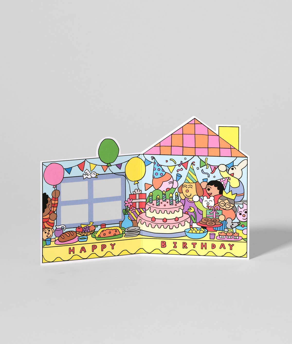 Wrap (US duties paid) - Wholesale Birthday card - Birthday House Party Shaped Card1
