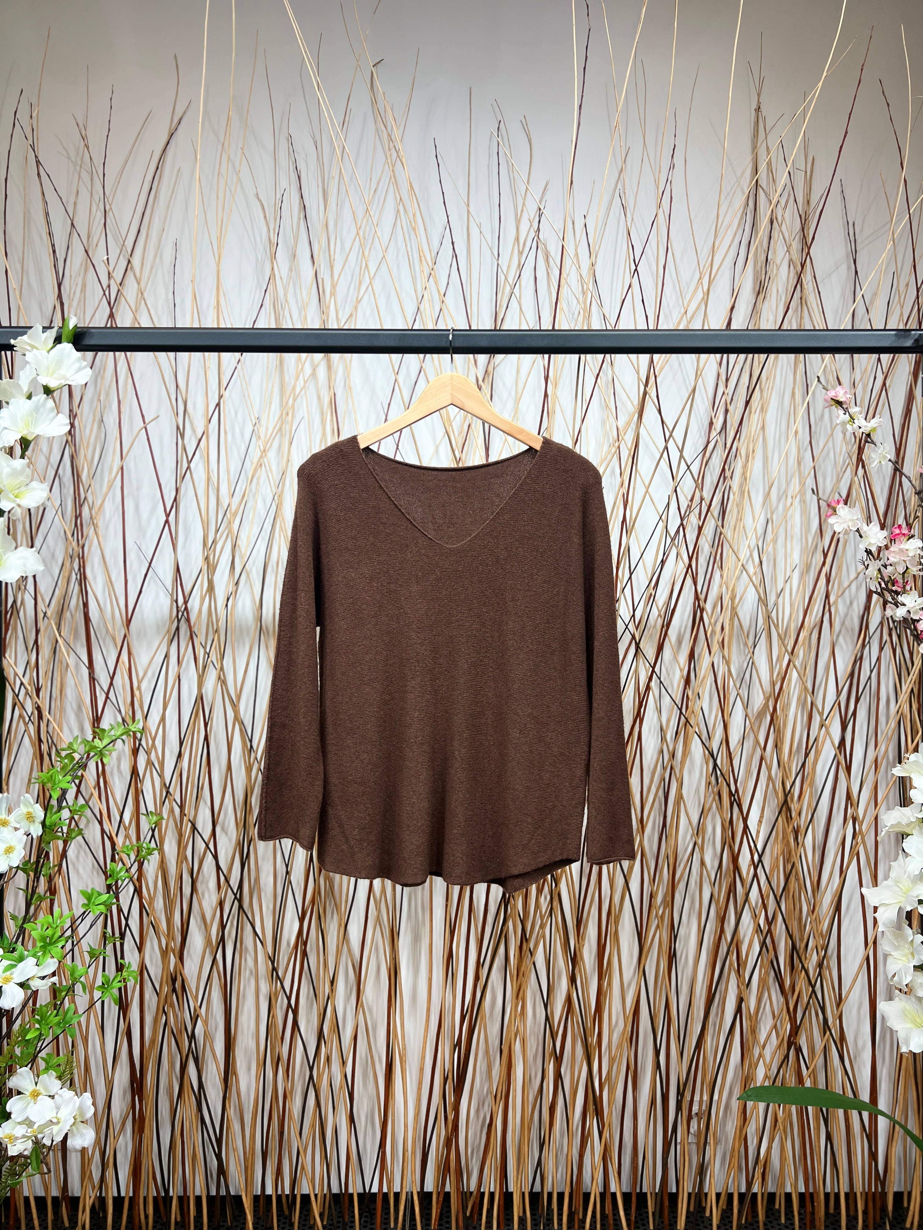 L'Emotion – Pulôver - Mulher por atacado – Camisola de Malha Manga Comprida Decote em V Viscose6