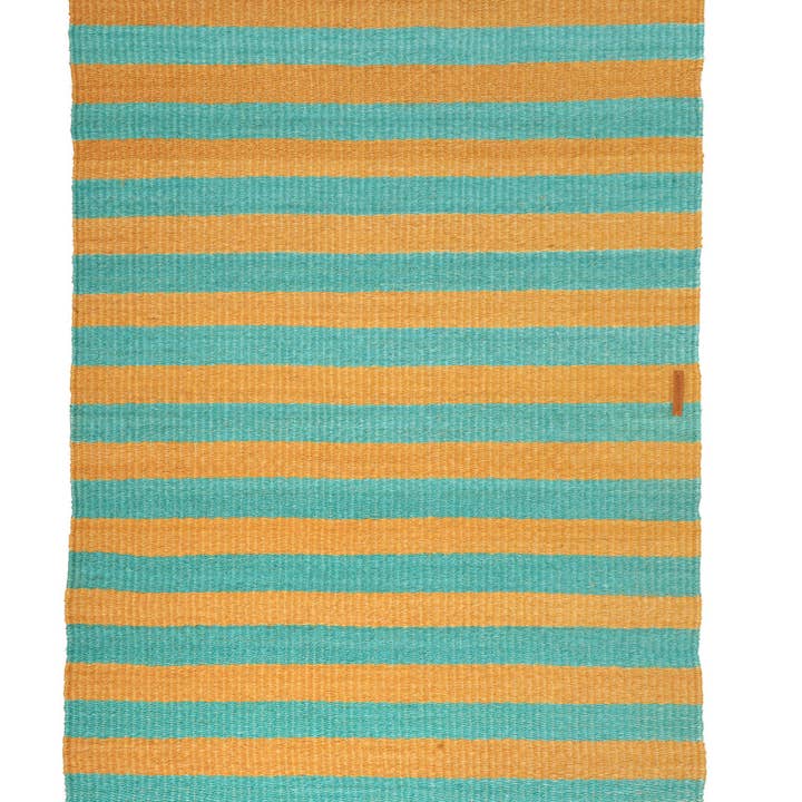 The Basket Room – wholesale Area rug – MSHALE: Golden Yellow & Turquoise Striped Woven Sisal Rug0