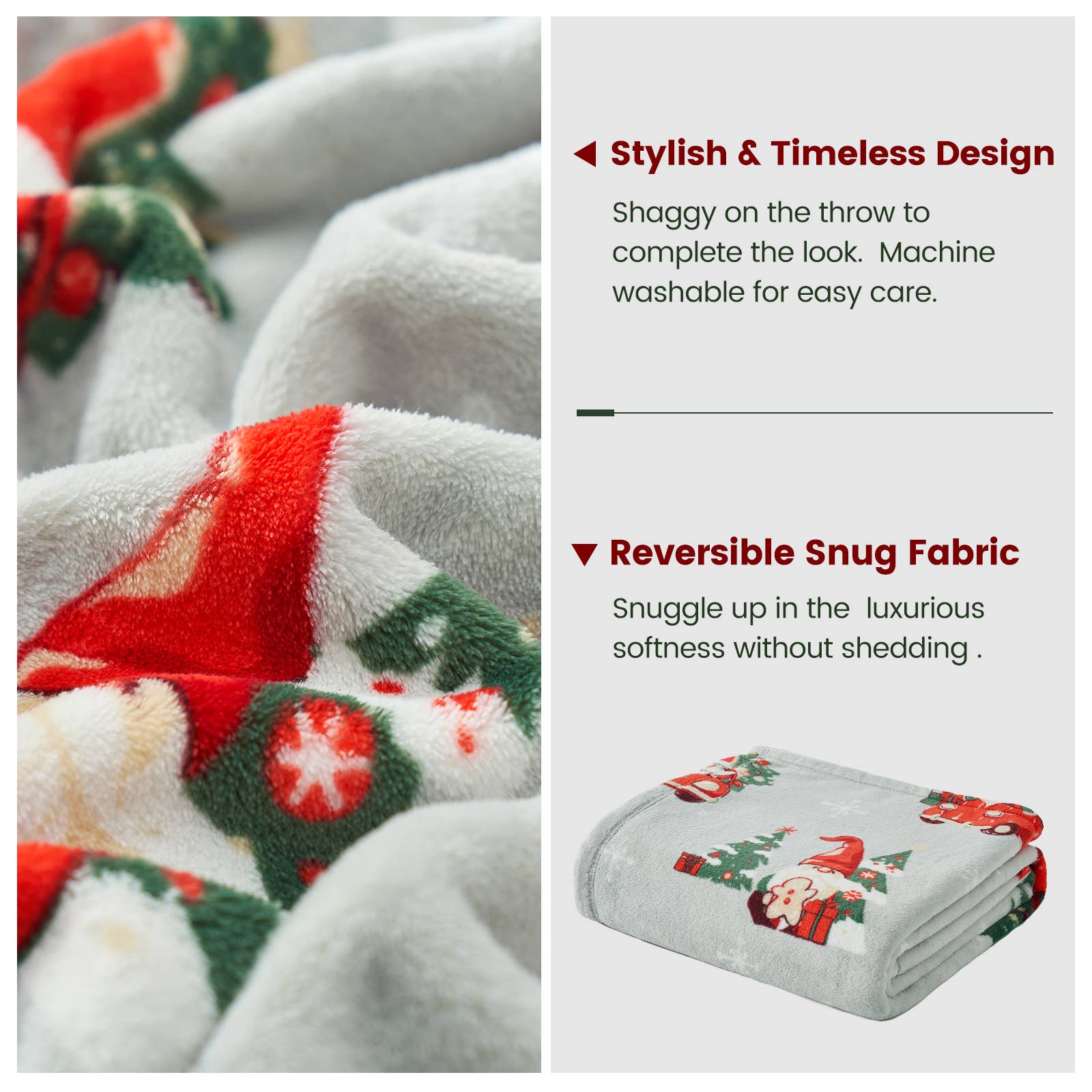 DreamValley - Wholesale Throw Blanket - CB Gnome Christmas Throw Blanket, 50*60"9