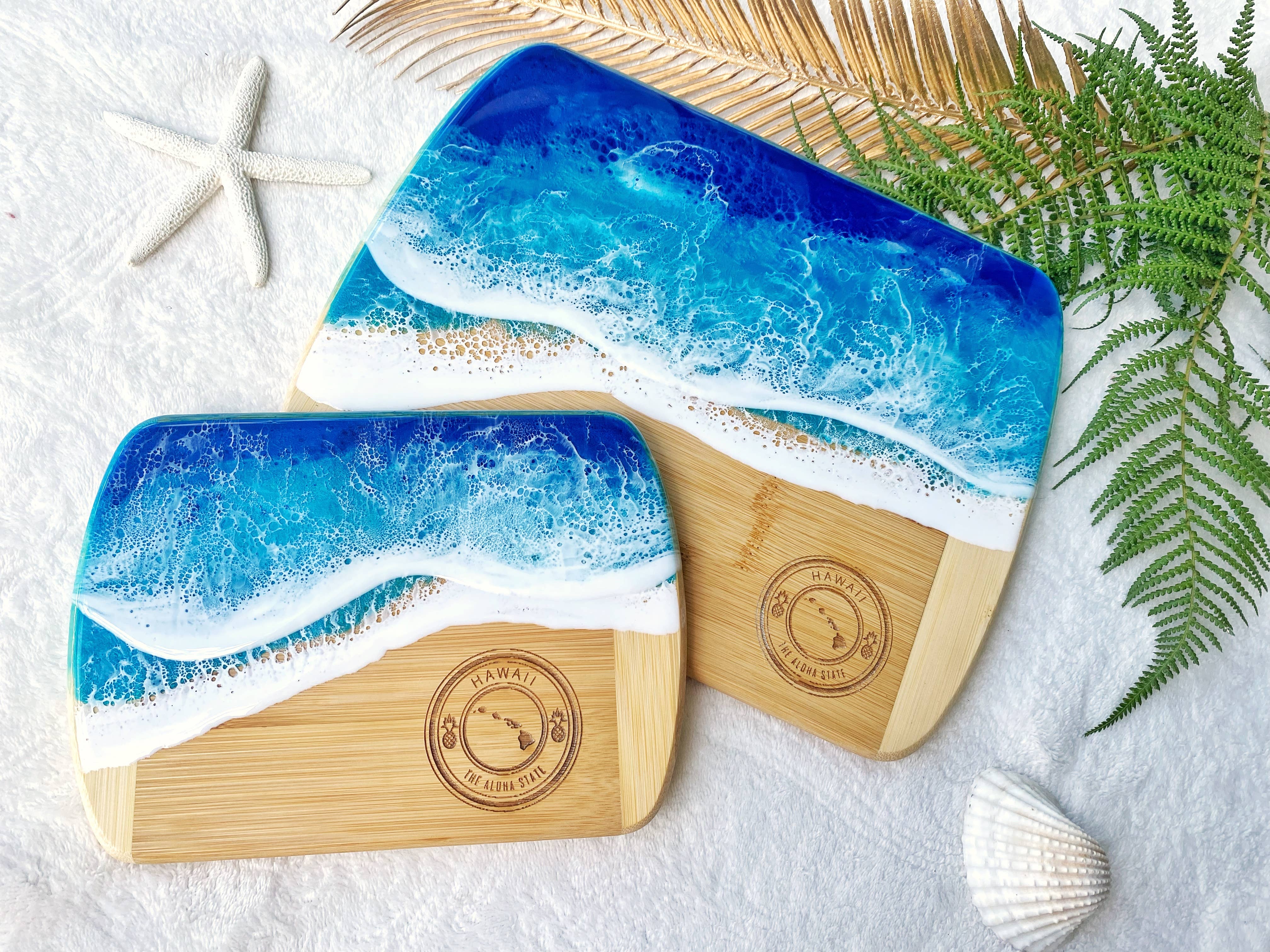 TBM Creations LLC - Wholesale Cheese Board - HAWAI'I Ocean Charcuterie board Maui made | Serving board5