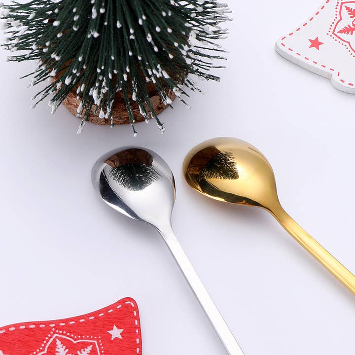 Sostraw & SmartThings - Wholesale Table Spoon (Cutlery) - Set of 6 Christmas Spoons or Forks - Silver or Gold7