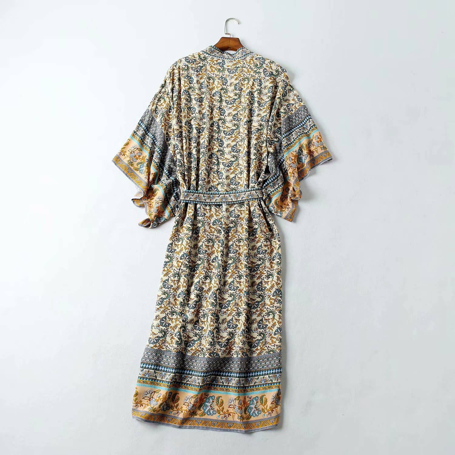 Blue Relaxed Bohemian Beach Kimono Robe for wholesale on Faire1