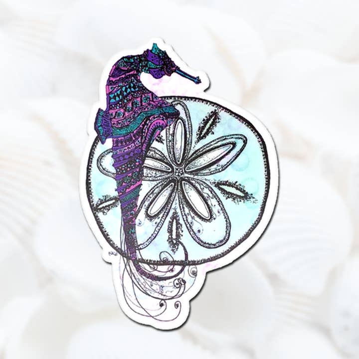 Seahorse & Test Beach
Sticker, 3” Sea Creatures Decal for wholesale by Katekreates