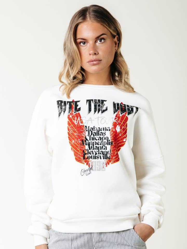 Bite The Dust Sweat | Off white for engroshandel hos Colourful Rebel