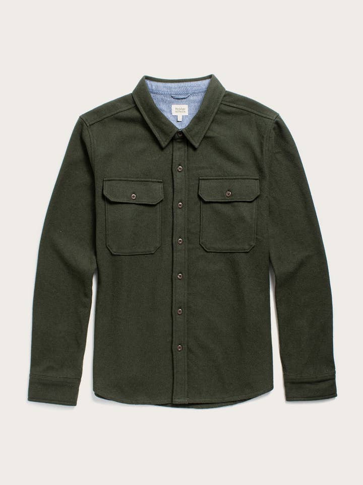 Pointer Overshirt / Dark Sage for wholesale by Bridge & Burn