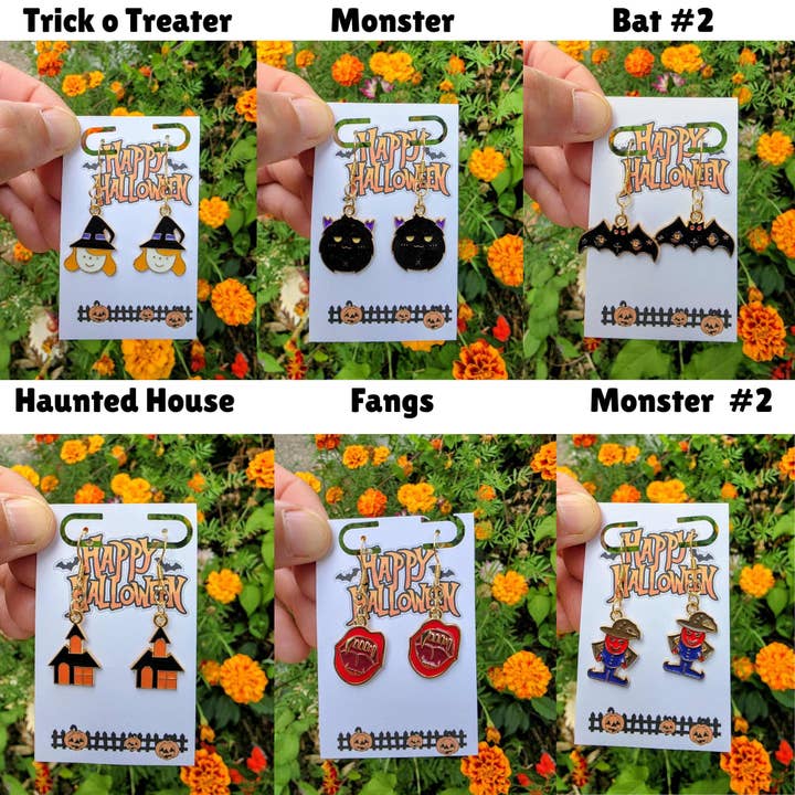 Bad Apple Designs - Wholesale Dangle Earrings - Skull Crossbones Pirate Gothic Halloween Earrings4