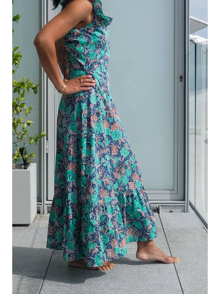 Arifah Studio - Wholesale Dress - Women's - Sari Dress - Turquoise Batik1