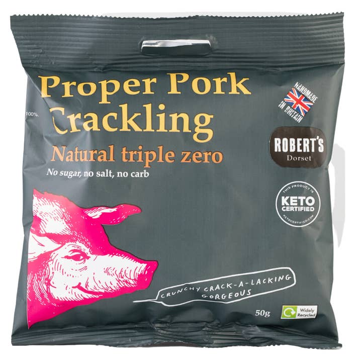Robert’s Dorset - Wholesale Puffed snack - Proper Pork Crackling – 50g Bags6