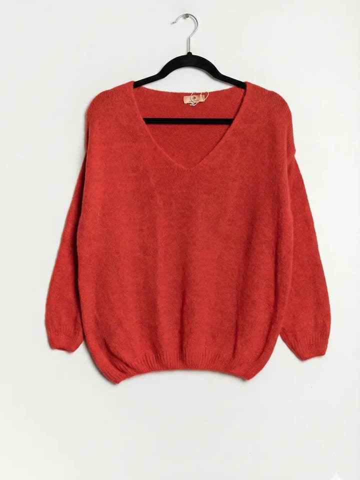 Mimi & Gogo - Vente Pull en maille – femme - Pull uni basique @20127_uni8